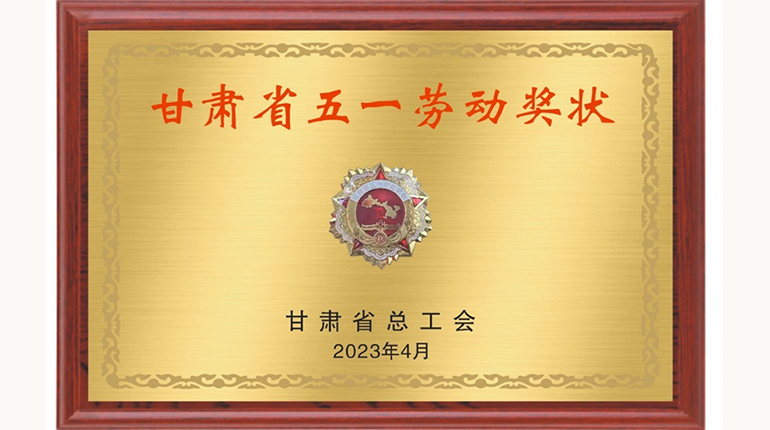 甘肃省五一劳动奖状（2023.4）